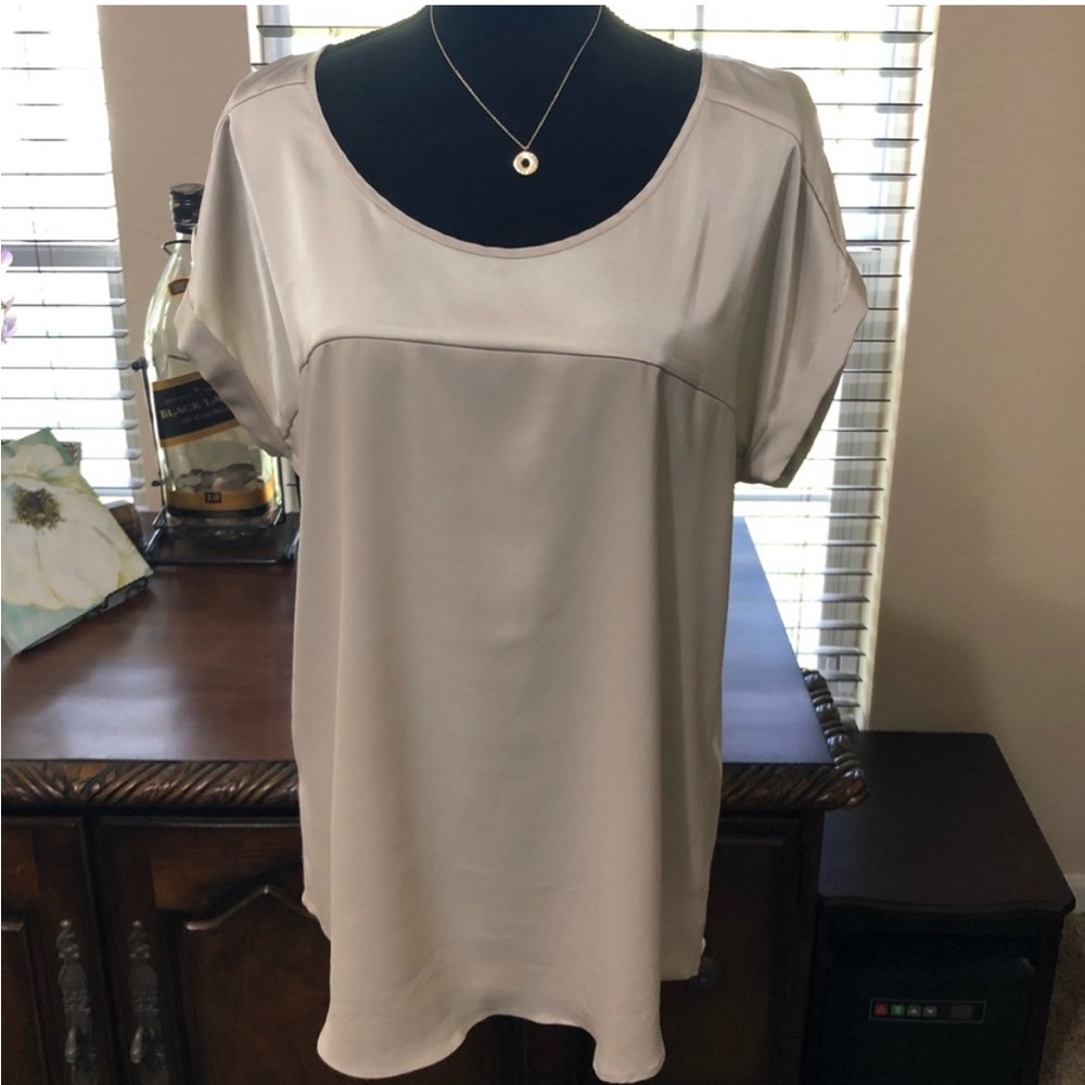 Express Champagne silk Blouse Large